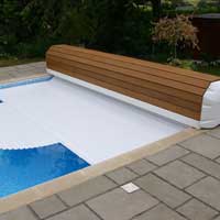 Roll over swimming pool cover